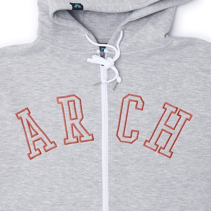 アーチ college logo sweat zip parka【gray】 t724-114 アーチ バスケ ショーツ バスケットボール バスパン 男子 ウエア 大人 子供 Tシャツ バスケウエア