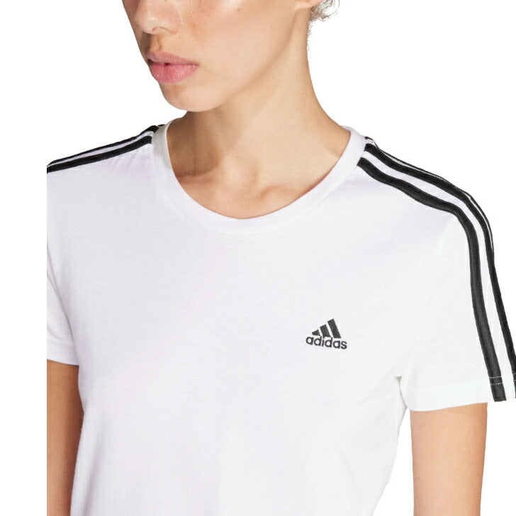 【在庫処分セール】アディダス W ESS 3ストライプス Tシャツ Tシャツ レディース メンズ ブランド ファッション アウトドア 28870
