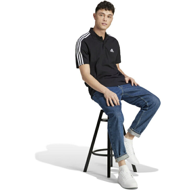 【在庫処分セール】アディダス ポロシャツ 半袖 メンズ ESS 3S ポロシャツ Tシャツ レディース メンズ ブランド ファッション アウトドア ゴルフ スポーツ ecr20