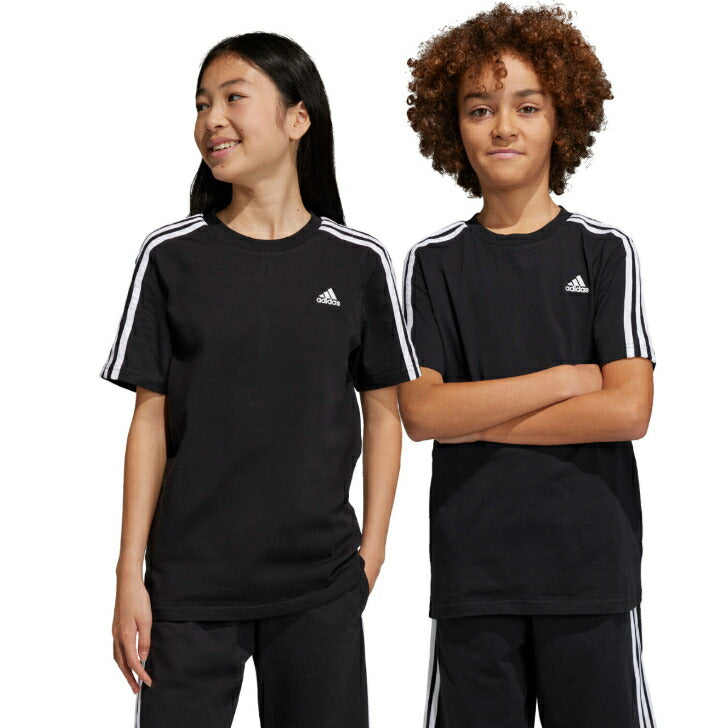【在庫処分セール】アディダス Tシャツ 半袖 ジュニア エッセンシャルズ スリーストライプス コットン ジュニアサイズ 子供 子供用 キッズ アディダスアパレル アディダスウェア スポーツウェア トレーニングウェア ecn59