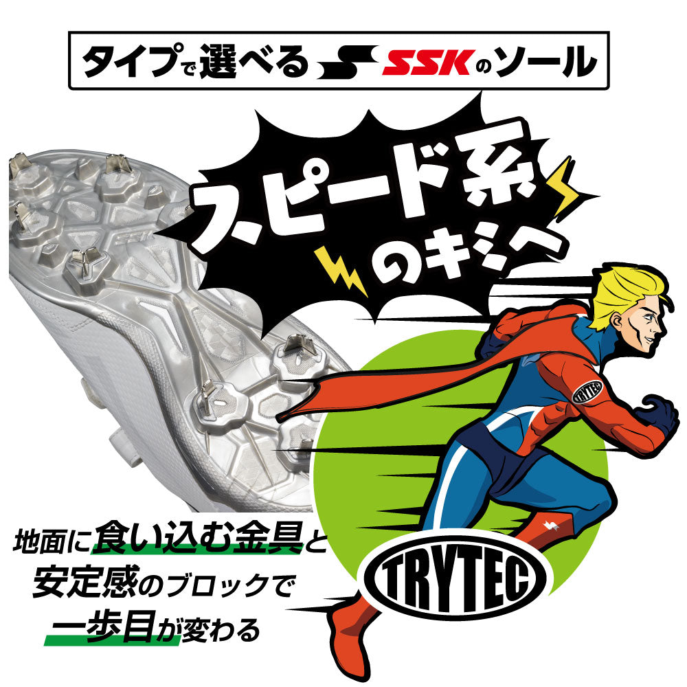 エスエスケイ 野球 スパイク 金具 ジュニア 大人 SSK エスエスケイ グローロード TT-LC トライテックソール 紐 野球スパイク金具 樹脂底 滑りにくい 耐久性 クッション性 スパイク 少年野球 高校生 中学生 赤 紺 ssf3202