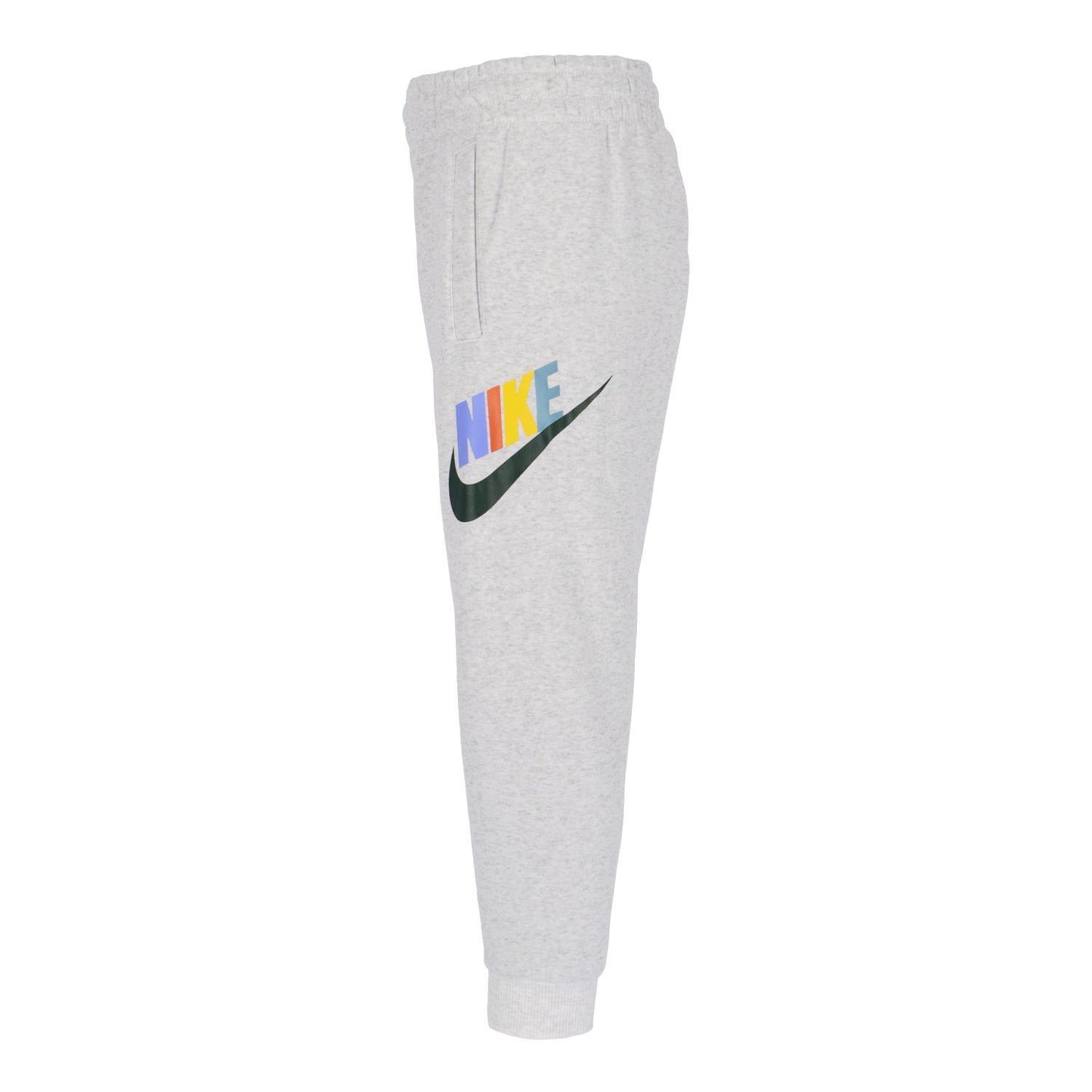 ナイキ NIKE NSW ハイブリッド クラブ フリース ジョガーパンツ FD2995-051 ボトムス キッズ パンツ Kids 白 ロゴ プリント カラフル 起毛 保温 防寒