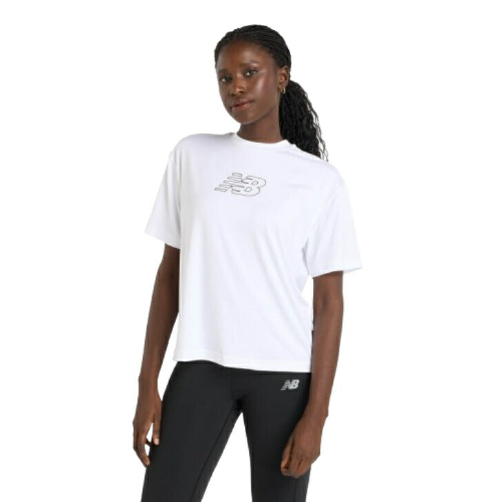 ニューバランス New Balance リラックスグラフィックショートスリーブ T シャツ AWT51135 T シャツ レディース 半袖 トレーニング フィットネス ジム ショートスリーブ 吸汗 速乾 リラックスシルエット awt51135-sst