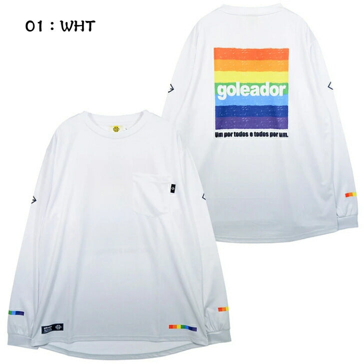 goleador ゴレアドール 昇華虹色BOXポケット付き プラクティスロングシャツ 25SS サッカーウェア メンズ レディース 人気 gd-195