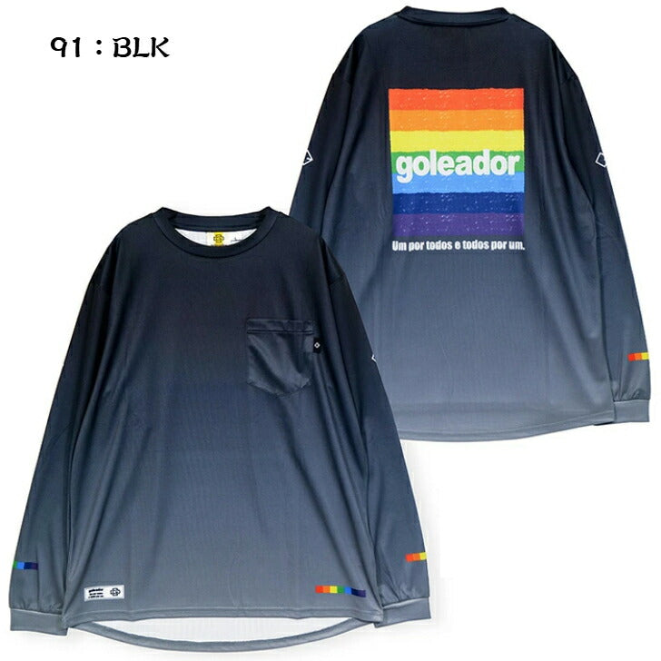 goleador ゴレアドール 昇華虹色BOXポケット付き プラクティスロングシャツ 25SS サッカーウェア メンズ レディース 人気 gd-195