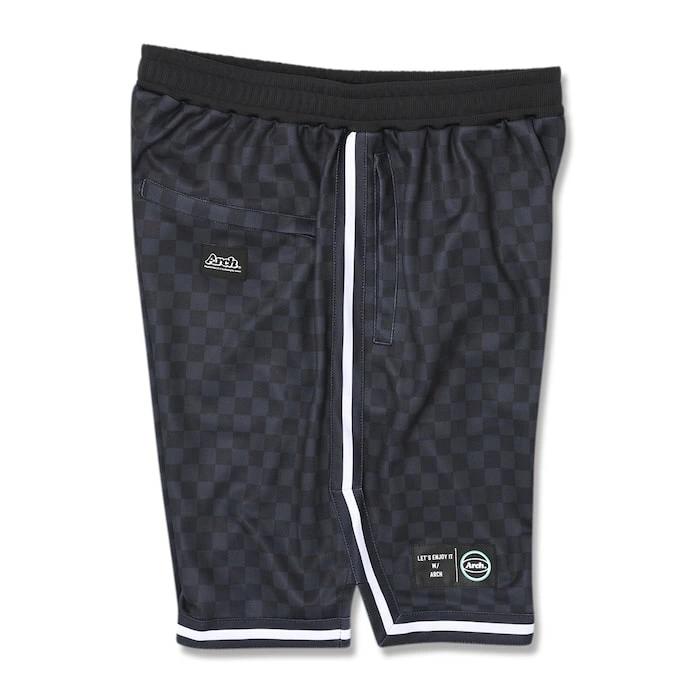 Arch checkered shorts【black】 アーチ バスケ ショーツ アーチ バスケ バスケットボール バスパン 男子 ウエア 大人 子供 Tシャツ バスケウエア b125-104
