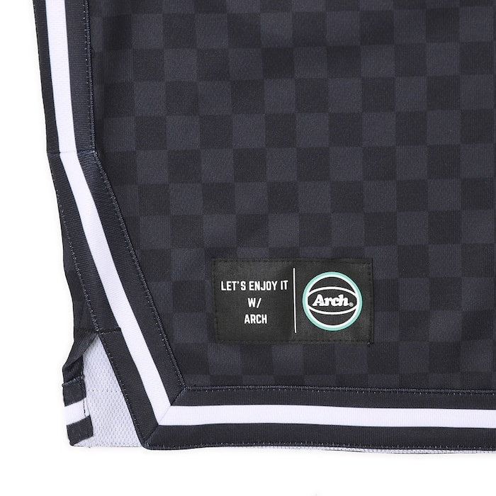 Arch checkered shorts【black】 アーチ バスケ ショーツ アーチ バスケ バスケットボール バスパン 男子 ウエア 大人 子供 Tシャツ バスケウエア b125-104