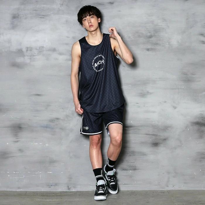 Arch checkered shorts【black】 アーチ バスケ ショーツ アーチ バスケ バスケットボール バスパン 男子 ウエア 大人 子供 Tシャツ バスケウエア b125-104