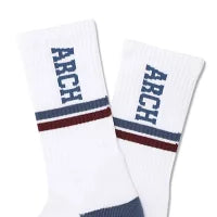 Arch drop line crew mid. socks【white/blue】 アーチ バスケ バスケットボール バスパン 男子 ウエア 大人 子供 Tシャツ バスケウエア a325-101