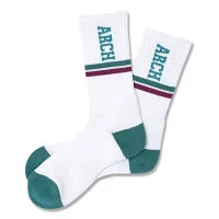 Arch drop line crew mid. socks【white/bottle green】 アーチ バスケ バスケットボール バスパン 男子 ウエア 大人 子供 Tシャツ バスケウエア a325-102