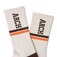 Arch drop line crew mid. socks【pale gray/brown】 アーチ バスケ バスケットボール バスパン 男子 ウエア 大人 子供 Tシャツ バスケウエア a325-104