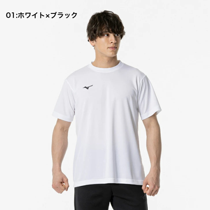 ミズノ ナビドライTシャツ 半袖 丸首 ワンポイント 吸水 速乾 定番 Tシャツ スポーツウエア ジムウエア トレーニング 32mac190