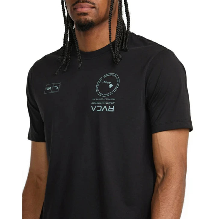 RVCA SPORT メンズ HAWAII MARK SS Tシャツ 【2025年春夏モデル】 夏コーデ 夏服 人気 アウトドア ウェア 夏 ジム ウェア メンズ / レディース / キッズ UVカット 25ssルーカ bf041234