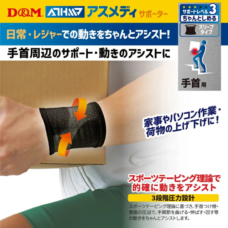 アスメディ サポーター レベル3 ちゃんとしめる スリーブタイプ 手首用 日本製 1枚入 108311