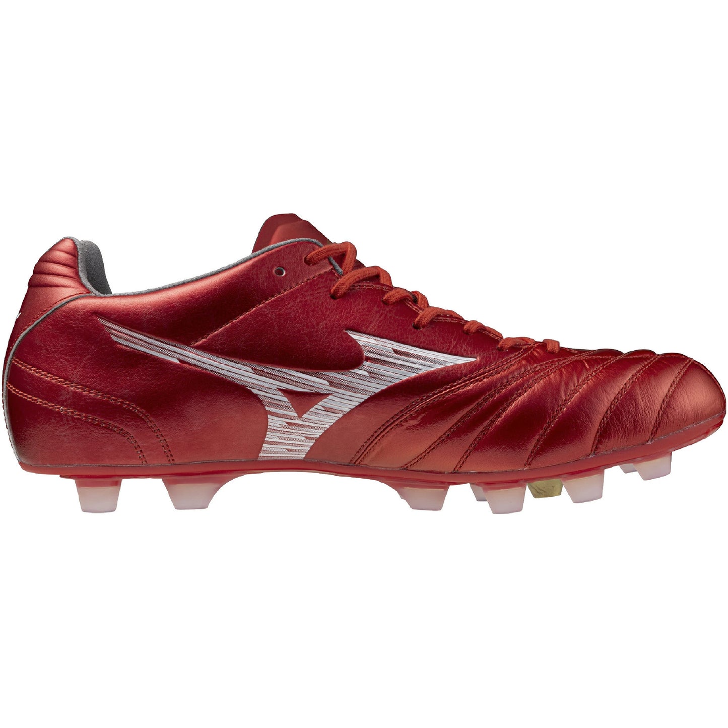 ミズノ モナルシーダNEO III WIDE ELITE ワイドモデル サッカースパイク 天然皮革 軽量 固定式 土 人工芝 天然芝対応 3E ルビーレッド 2025年秋冬 p1ga252160