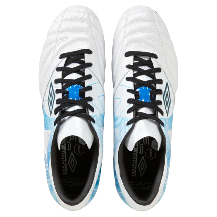 アンブロ サッカースパイク アクセレイター F V3 HG カンガルーレザー 土 人工芝 天然芝 対応 ホワイト×ブルー UMBRO UF5SFCB1M メンズ ACCERATOR