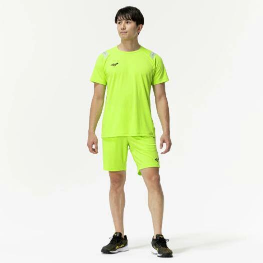 ミズノプロ クーリングTシャツ 接触冷感 半袖 メンズ レディース ユニセックス アシッドライム 夏用 涼しい 冷感素材 アイスタッチ 野球 トレーニング 吸汗速乾 12jact8340