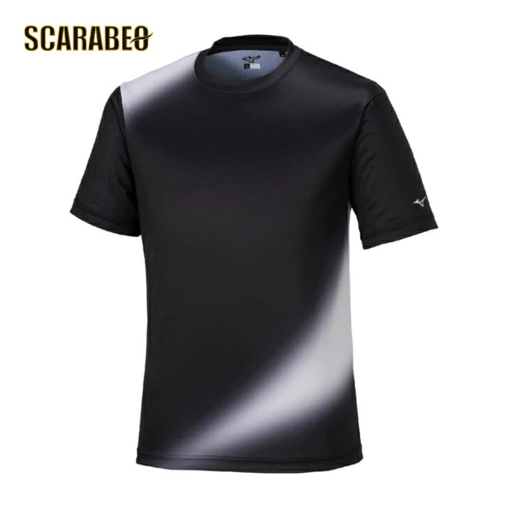 ミズノ Tシャツ 野球 メンズ 半袖 KISHOグラフィックシャツ 12JACT1009 練習着 トレーニング 吸汗速乾 ブラック MIZUNO 輝勝モデル 12jact1009