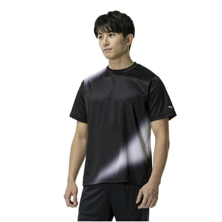ミズノ Tシャツ 野球 メンズ 半袖 KISHOグラフィックシャツ 12JACT1009 練習着 トレーニング 吸汗速乾 ブラック MIZUNO 輝勝モデル 12jact1009