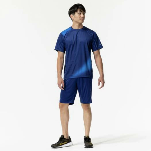 ミズノ 野球 Tシャツ KISHOグラフィック 半袖 パステルネイビー メンズ レディース兼用 トレーニング 練習着 普段着 輝勝モデル 吸汗速乾 12jact1016