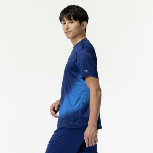 ミズノ 野球 Tシャツ KISHOグラフィック 半袖 パステルネイビー メンズ レディース兼用 トレーニング 練習着 普段着 輝勝モデル 吸汗速乾 12jact1016