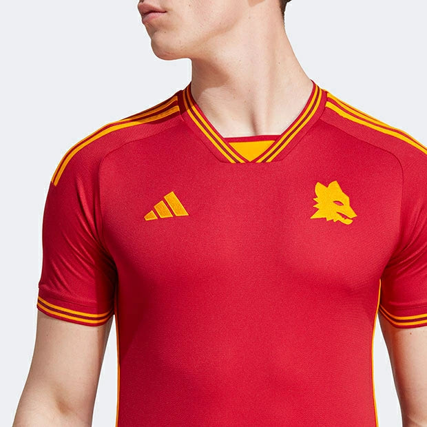 【在庫処分セール】ASローマ 23-24 ホーム レプリカユニフォーム 半袖 メンズ セリエA adidas アディダス チームビクトリーレッド サッカーシャツ ieg97