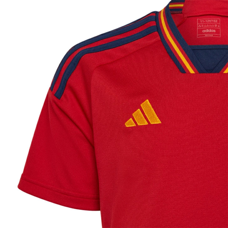 ジュニア スペイン代表 2022 ホーム レプリカユニフォーム 半袖 キッズ サッカーシャツ adidas 子供用 レギュラーフィット 正規品 トリコット素材 cw458