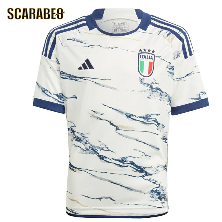 アディダス ジュニア イタリア代表 2023 アウェイ 半袖 レプリカ ユニフォーム キッズ 子供用 サッカー EUROモデル ホワイト adidas mil69