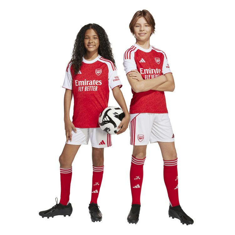 アディダス アーセナルFC 25/26 ホーム レプリカユニフォーム キッズ ジュニア 半袖 JI9533 サッカーシャツ AEROREADY レッド×ホワイト ksj52