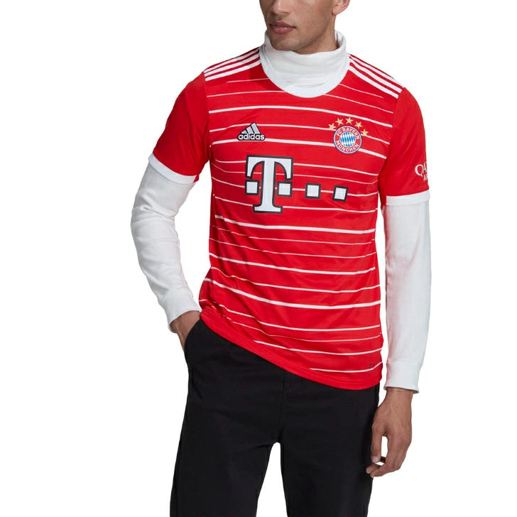 【在庫処分セール】アディダス FCバイエルンミュンヘン 22/23 ホーム レプリカユニフォーム メンズ 半袖 サッカーシャツ JME83 H39900 レッド adidas ライセンスシャツ