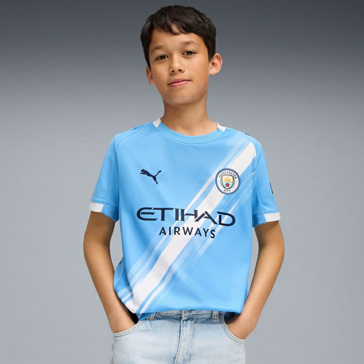 プーマ ジュニア マンチェスター・シティ 25/26 ホーム レプリカユニフォーム サッシュデザイン キッズ 子供用 PUMA Manchester City サッカーシャツ 780341