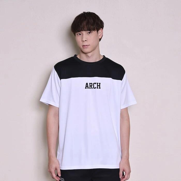 Arch アーチ Football Tee DRY ホワイト バスケットボール Tシャツ メンズ 半袖 吸汗速乾 練習 試合 t125-128
