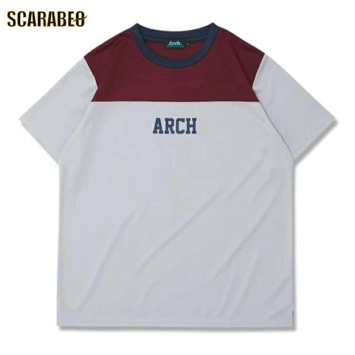 Arch アーチ Football Tee DRY グレー バスケットボール Tシャツ メンズ 半袖 吸汗速乾 練習 試合 ライフスタイル t125-130
