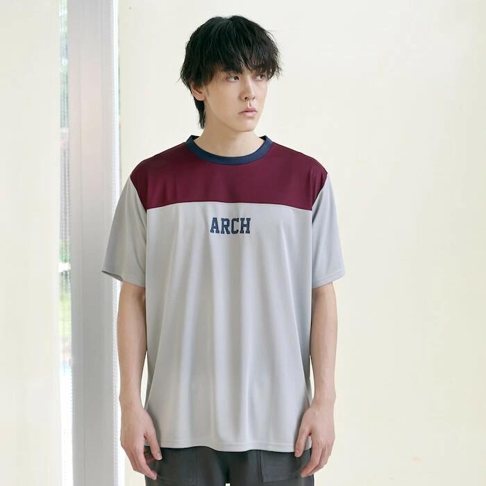 Arch アーチ Football Tee DRY グレー バスケットボール Tシャツ メンズ 半袖 吸汗速乾 練習 試合 ライフスタイル t125-130