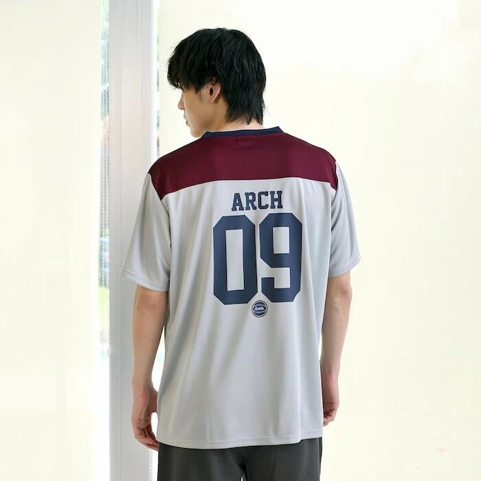 Arch アーチ Football Tee DRY グレー バスケットボール Tシャツ メンズ 半袖 吸汗速乾 練習 試合 ライフスタイル t125-130