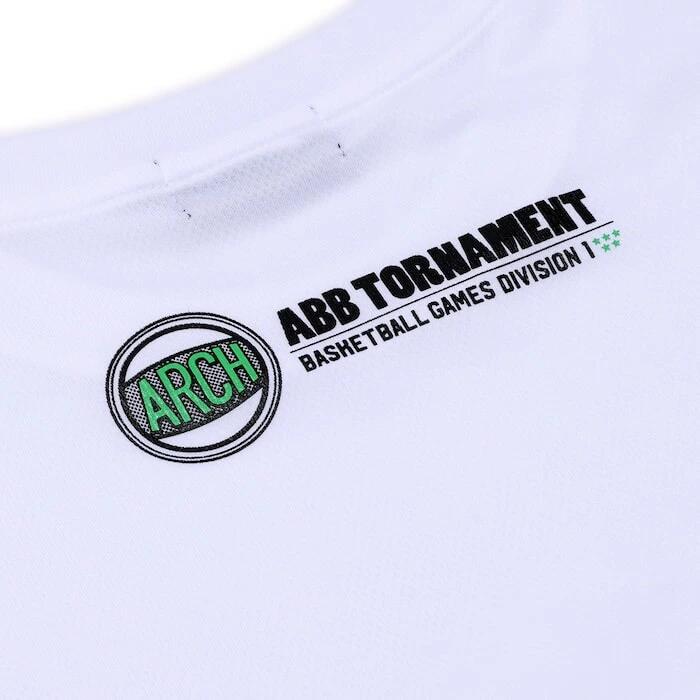 Arch アーチ Tournament Tee DRY ホワイト バスケットボール Tシャツ メンズ 半袖 吸汗速乾 練習 試合 ライフスタイル t125-131