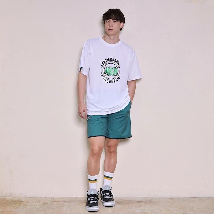 Arch アーチ Tournament Tee DRY ホワイト バスケットボール Tシャツ メンズ 半袖 吸汗速乾 練習 試合 ライフスタイル t125-131