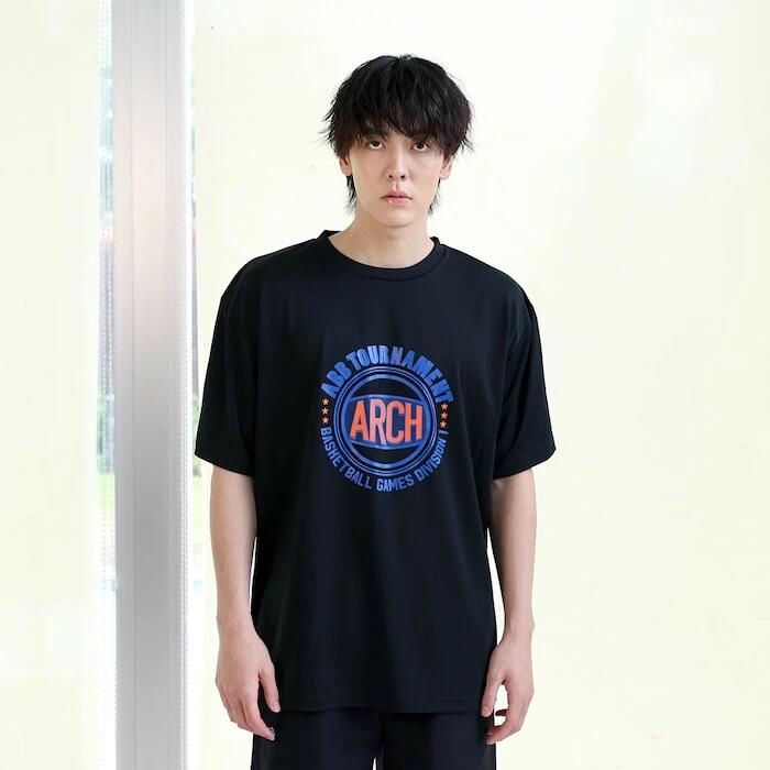 Arch アーチ Tournament Tee DRY ブラック バスケットボール Tシャツ メンズ 半袖 吸汗速乾 練習 試合 ライフスタイル t125-132