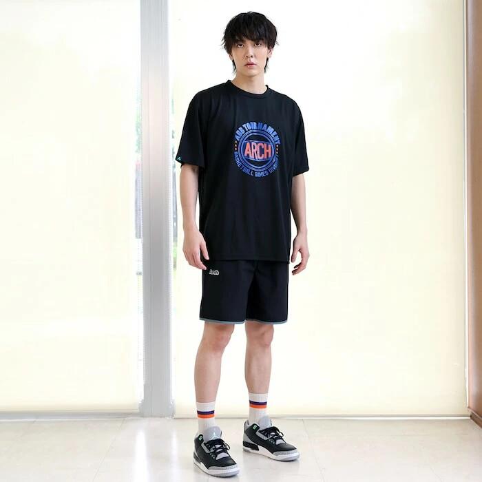 Arch アーチ Tournament Tee DRY ブラック バスケットボール Tシャツ メンズ 半袖 吸汗速乾 練習 試合 ライフスタイル t125-132