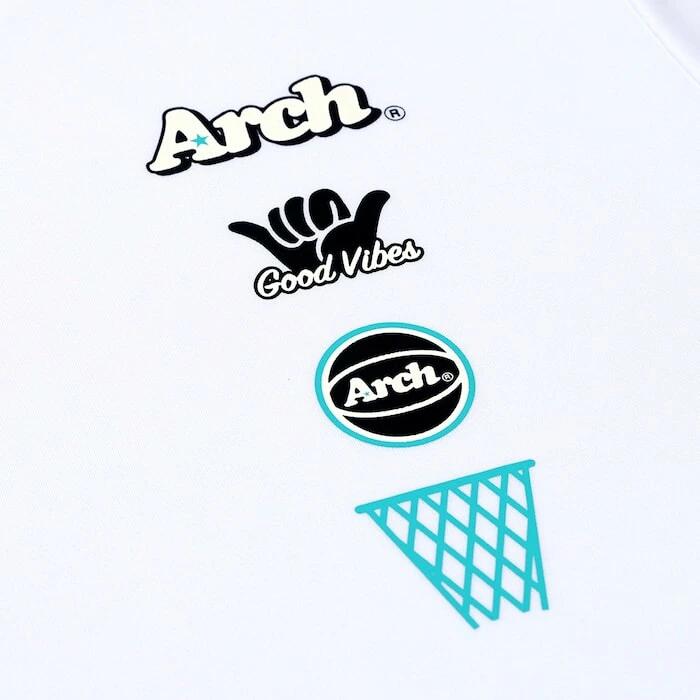 Arch アーチ Icon Tee DRY ホワイト バスケットボール Tシャツ メンズ 半袖 吸汗速乾 練習 試合 ライフスタイル t125-137