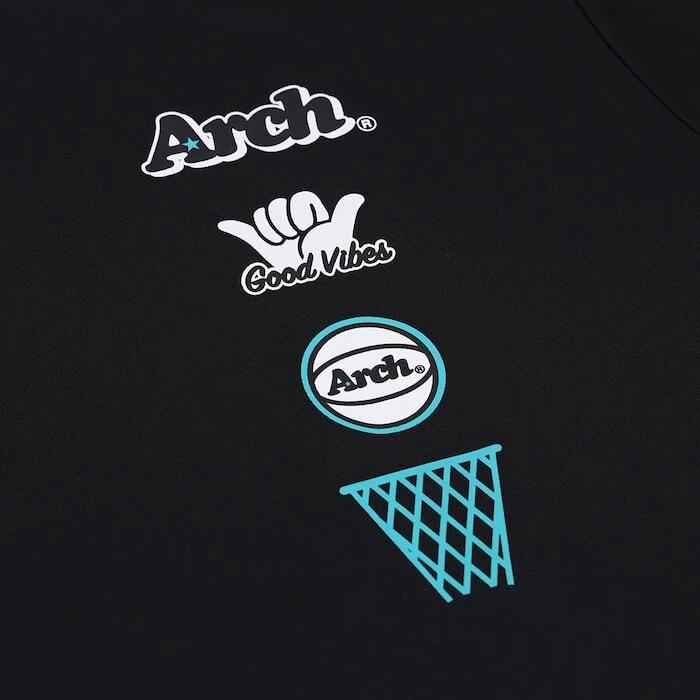 Arch アーチ Icon Tee DRY ブラック バスケットボール Tシャツ メンズ 半袖 吸汗速乾 練習 試合 ライフスタイル t125-138
