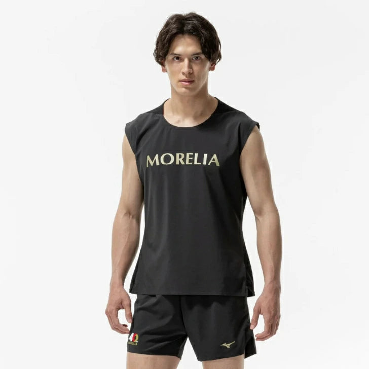 ミズノ MORELIA UL ノースリーブシャツ ブラック モレリア UL JAPAN 40周年記念モデル サッカー フットサル トレーニング ウェア 吸汗速乾 軽量 メンズ p2mac54109