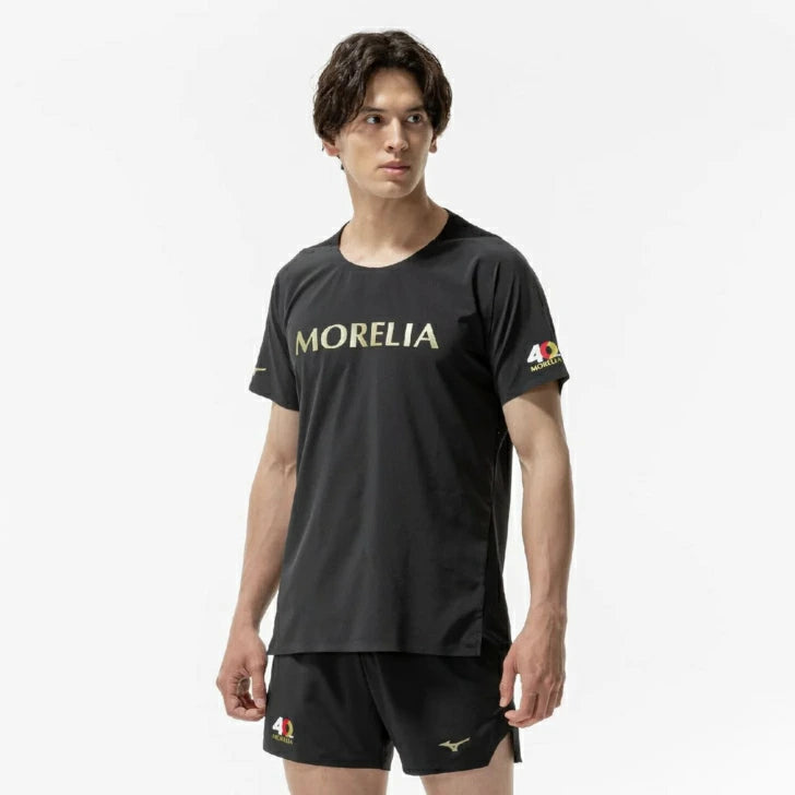 ミズノ MORELIA UL ゲームシャツ ブラック モレリア UL JAPAN 40周年記念モデル サッカー フットサル トレーニング 吸汗速乾 2WAYストレッチ メンズ p2mac54009