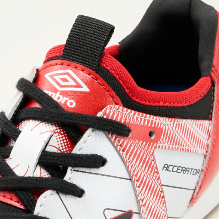 UMBRO アンブロ アクセレイター TR JR WIDE IN ジュニア ワイド インドア サッカーシューズ UF5SFCF3J ホワイト×レッド×ブラック 体育館・屋内コート対応 uf5sfcf3j