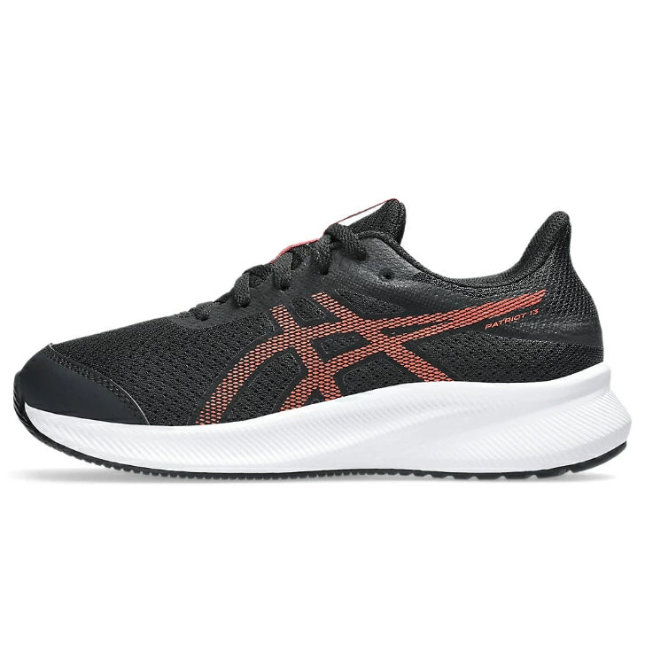 アシックス キッズ ランニングシューズ PATRIOT 13 GS 子供靴 スニーカー 1014A267.008 ブラック×フラッシュレッド STANDARD幅 ジュニア 運動靴 20-25cm 1014a267-008