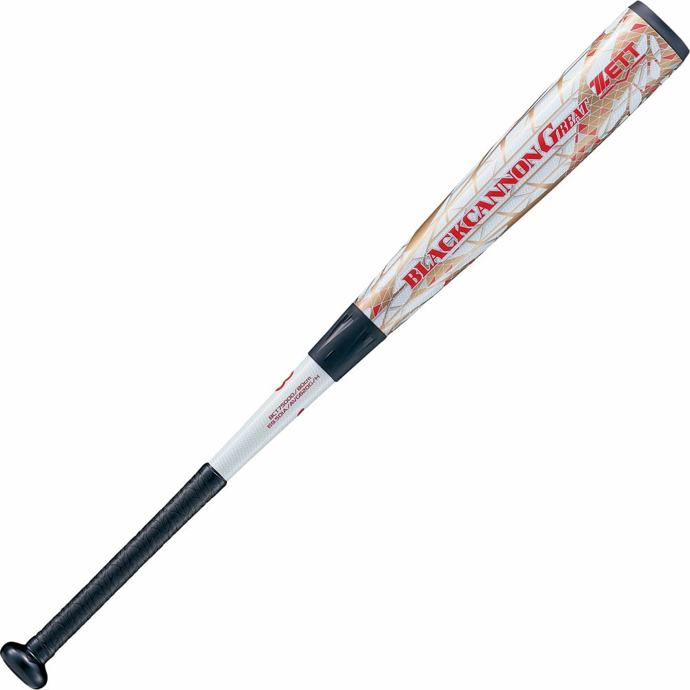 【在庫処分セール】ZETT ゼット 少年野球 軟式 バット ブラックキャノン GREAT 80cm FRP製 カーボン J号ボール対応 ジュニア用 トップバランス 野球 少年軟式バット bct75000fw