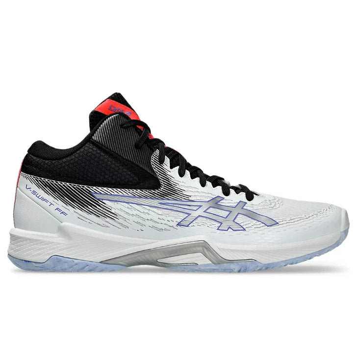 ASICS アシックス バレーボールシューズ メンズ V-SWIFT FF MT 4 ミドルカット ホワイト シルバー 1053A064-100 インドアシューズ 室内用 軽量 クッション 安定性 1053a064-100