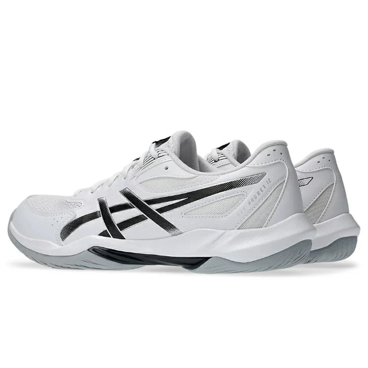 ASICS アシックス バレーボールシューズ メンズ レディース ワイド GEL-ROCKET 12 ゲルロケット 12 WIDE ホワイト ブラック 1073A081-101 エントリーモデル クッション 安定性 1073a081-101