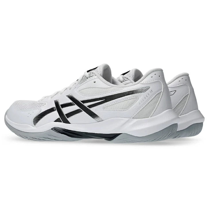 ASICS アシックス バレーボールシューズ メンズ レディース GEL-ROCKET 12 ゲルロケット 12 ホワイト ブラック 1073A080-101 エントリーモデル クッション 安定性 STANDARD 1073a080-101