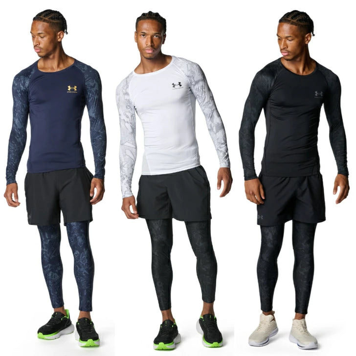 アンダーアーマー UA ヒートギア コンプレッション 長袖 ロングスリーブ シャツ メンズ トレーニング ブラック ホワイト ミッドナイトネイビー 6007728 Under Armour 吸汗速乾 ストレッチ フィット